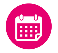 icon of a calendar with a check mark