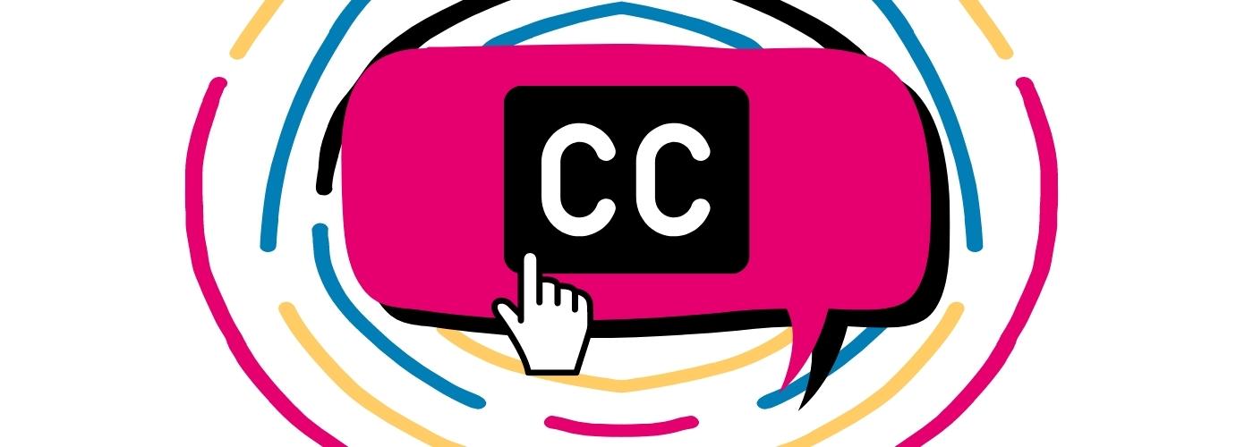 Closed caption icon within speech bubble