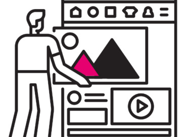 A person placing parts of a video together