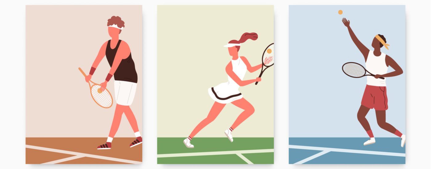 People in a tennis match.